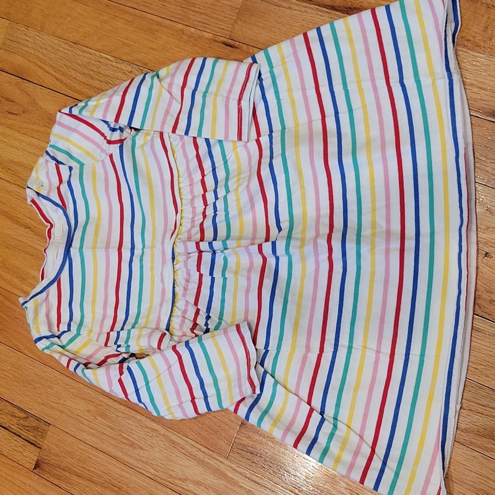 Gap Rainbow Long Sleeve Striped Dress
